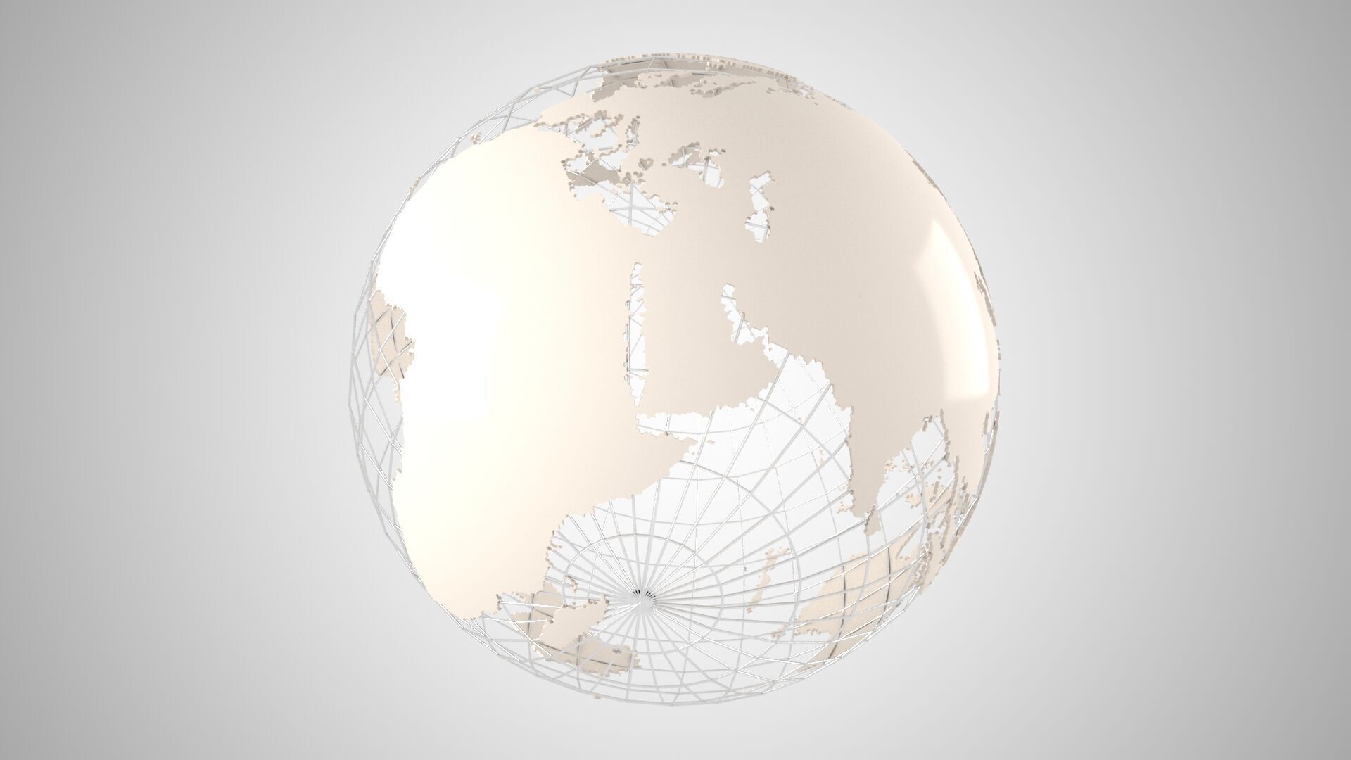 Globe News Skeleton Coffee Cream Color 3D model_2