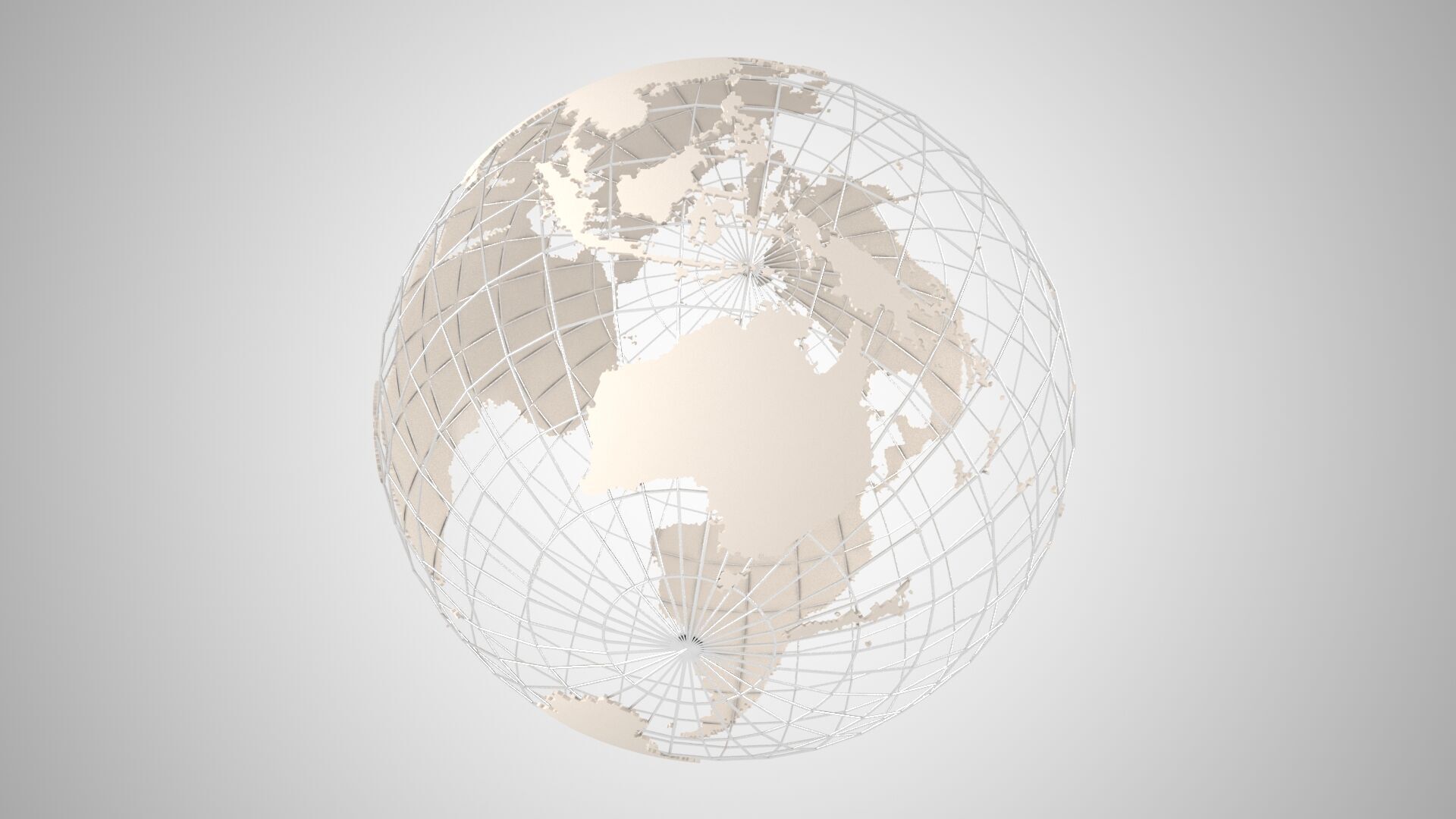 Globe News Skeleton Coffee Cream Color 3D model_3