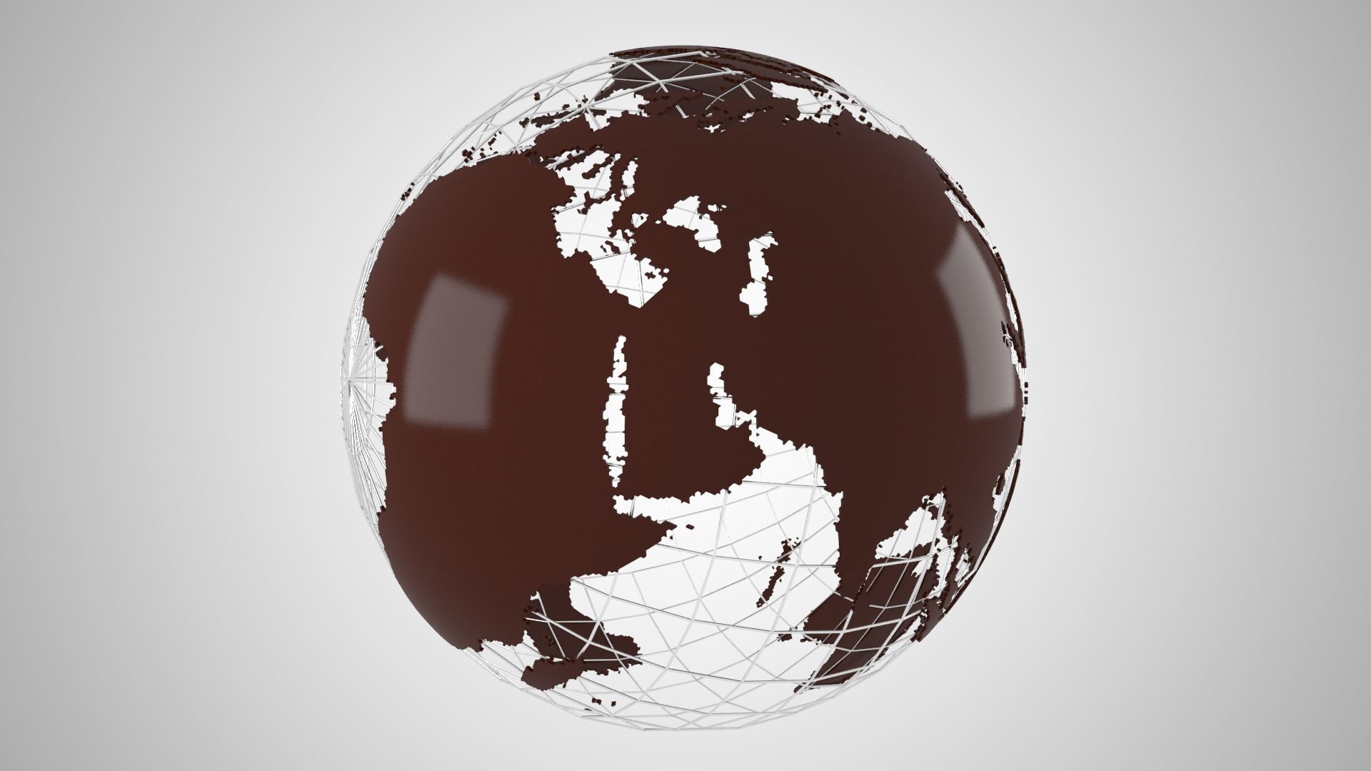 Globe News Skeleton Chocolate Brown 3D model_2