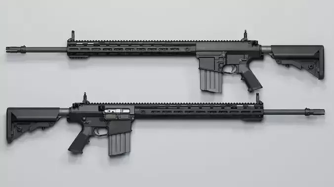 SR-25 - M110 - Replica Low-poly 3D model