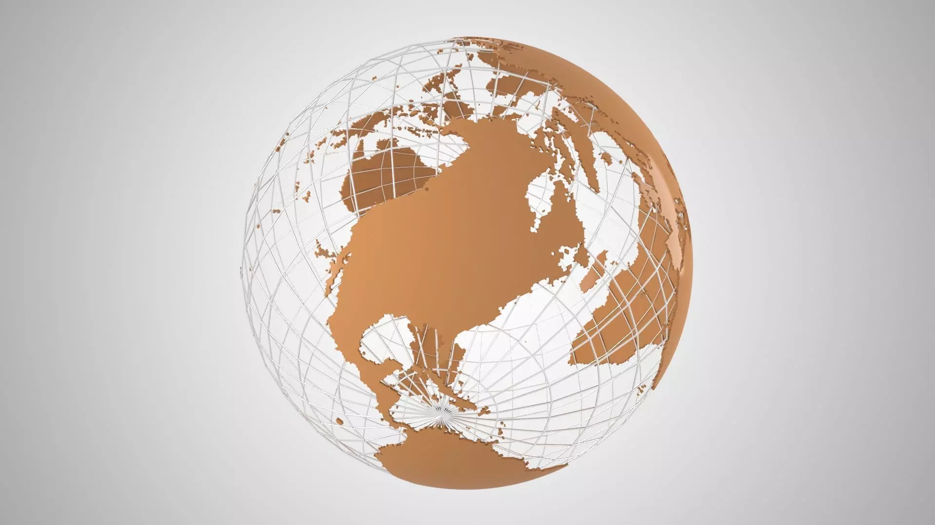 Globe News Skeleton Caramel Color 3D model_0