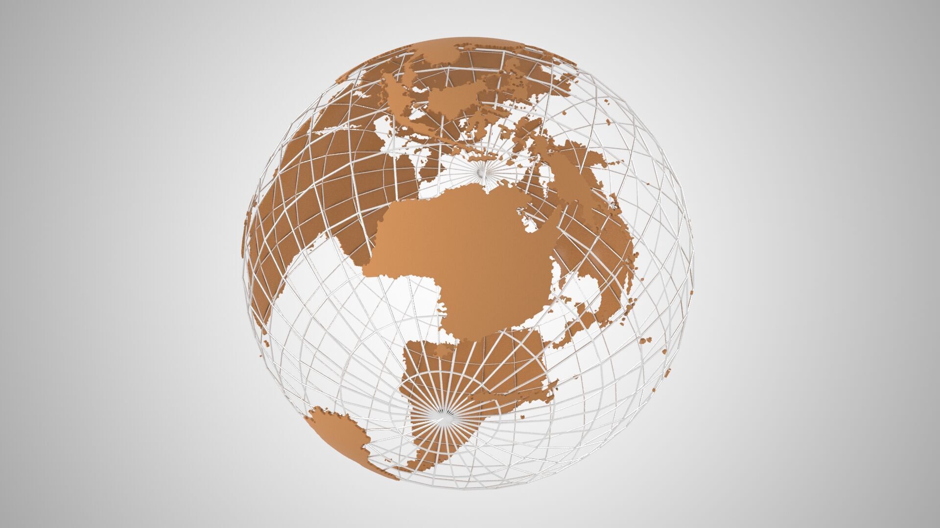 Globe News Skeleton Caramel Color 3D model_3