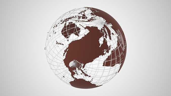 Globe News Skeleton Brownie Color 3D model