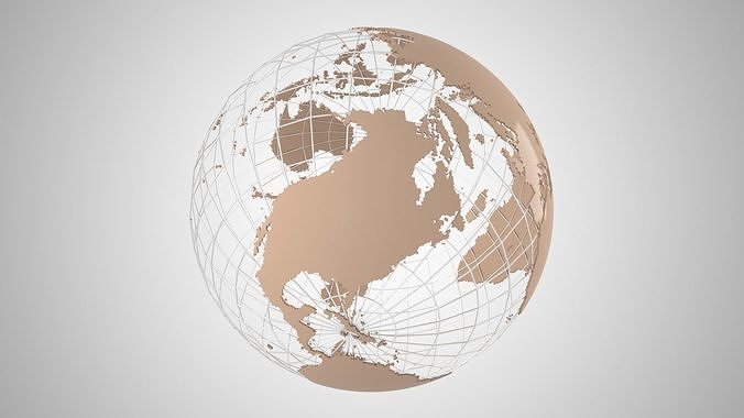 Globe News Skeleton Beige Latte Color 3D model