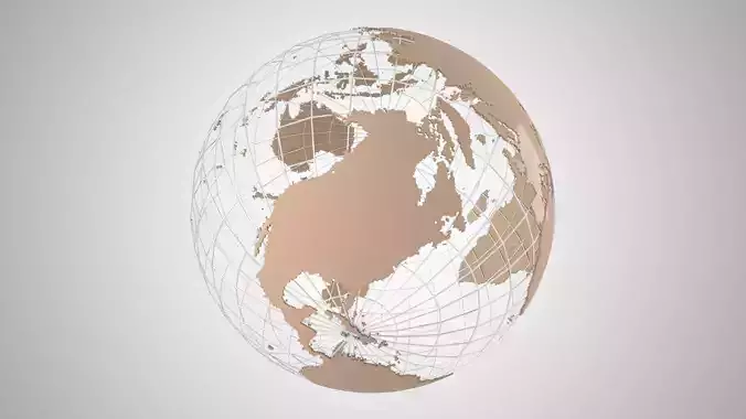 Globe News Skeleton Beige Latte Color 3D model