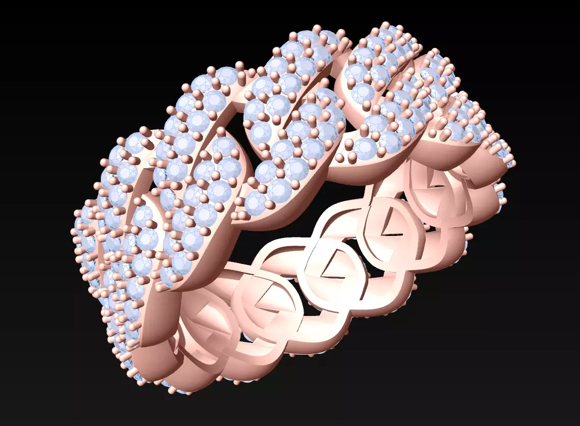 Chain ring - Miami Cuban ring - Link ring - N359A 3D print model_0