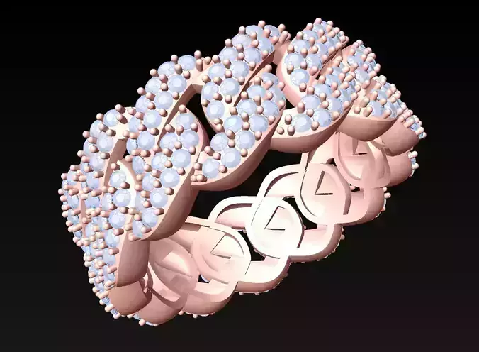 Chain ring - Miami Cuban ring - Link ring - N359A