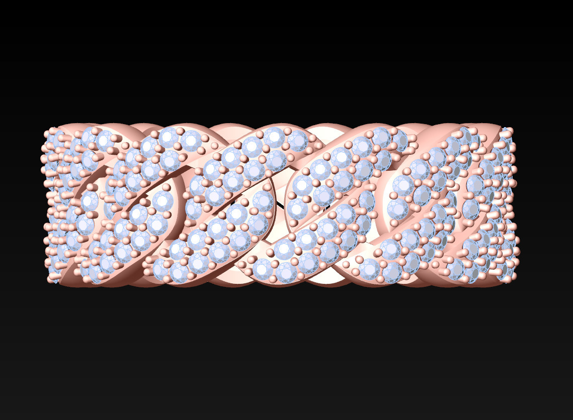 Chain ring - Miami Cuban ring - Link ring - N359A 3D print model_5