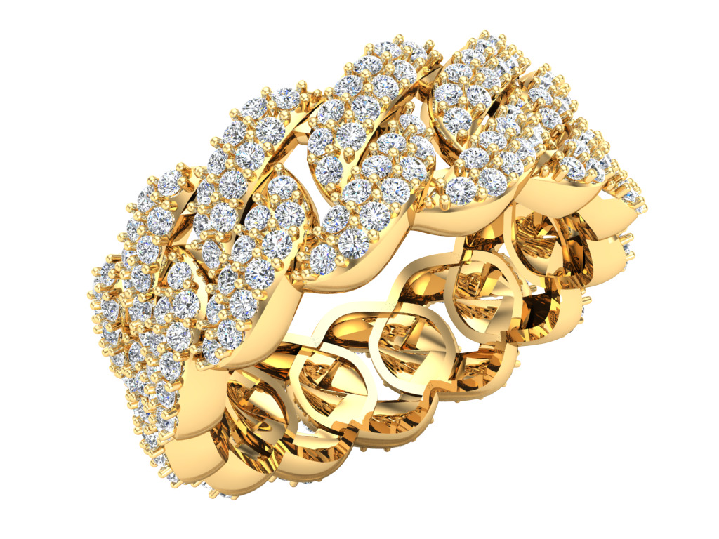 Chain ring - Miami Cuban ring - Link ring - N359A 3D print model_1