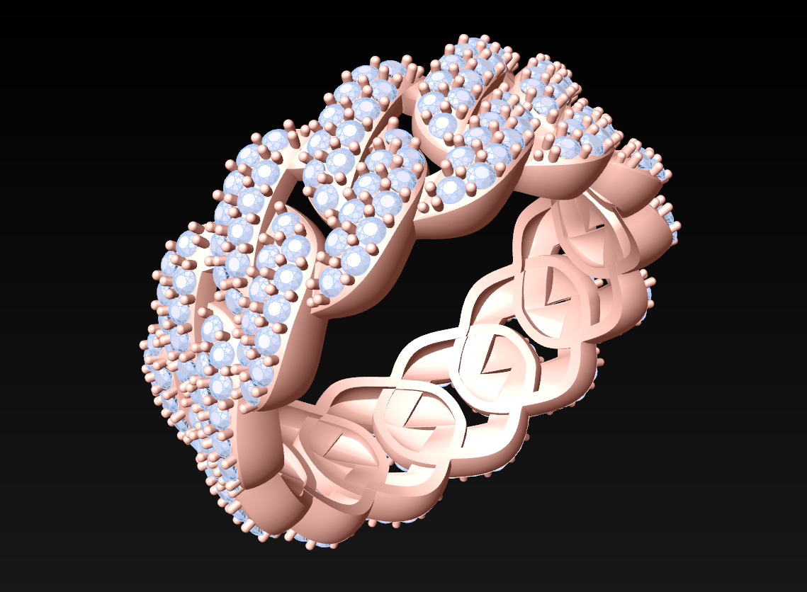 Chain ring - Miami Cuban ring - Link ring - N359A 3D print model_4