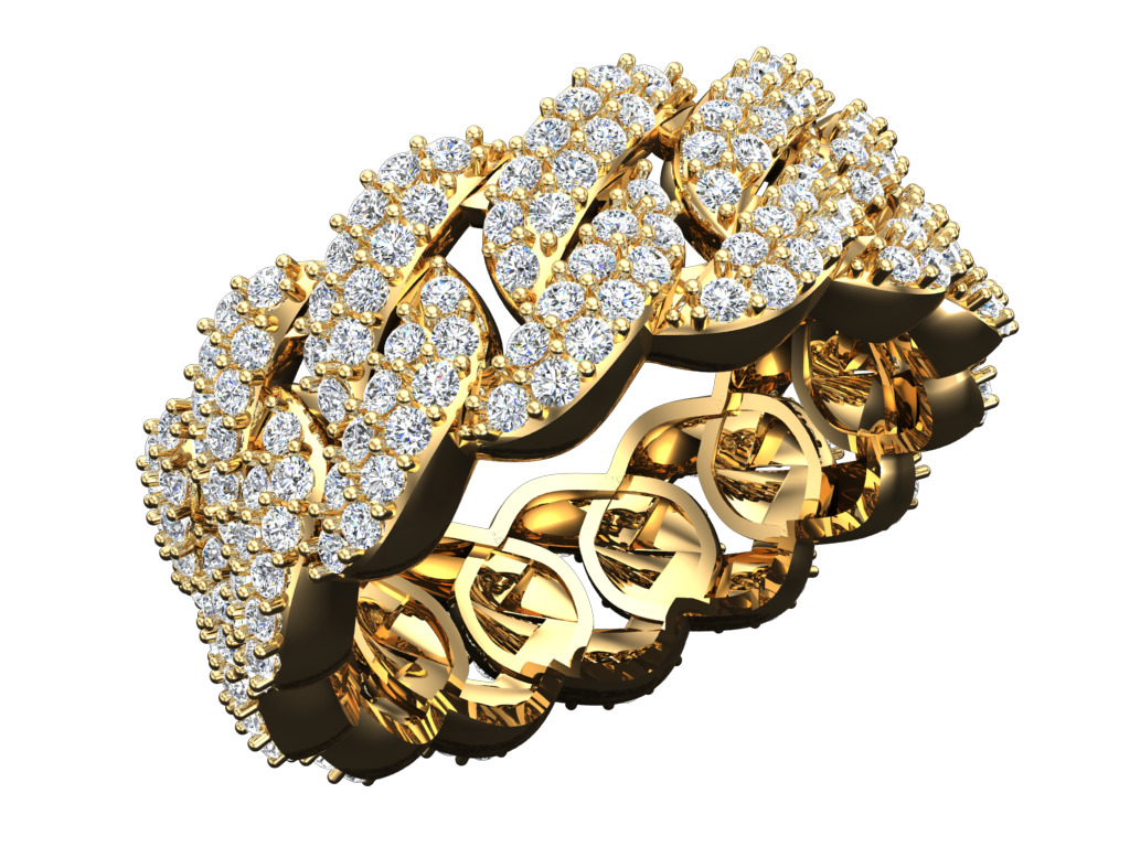 Chain ring - Miami Cuban ring - Link ring - N359A 3D print model_3