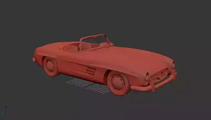 Mercedes Benz 300 SL W198 II roadster 1957 3D print model