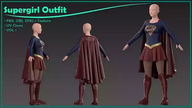 Supergirl outfit with texture
