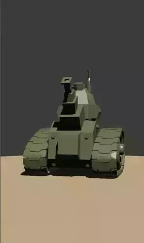 Mini War Tank - lowpoly