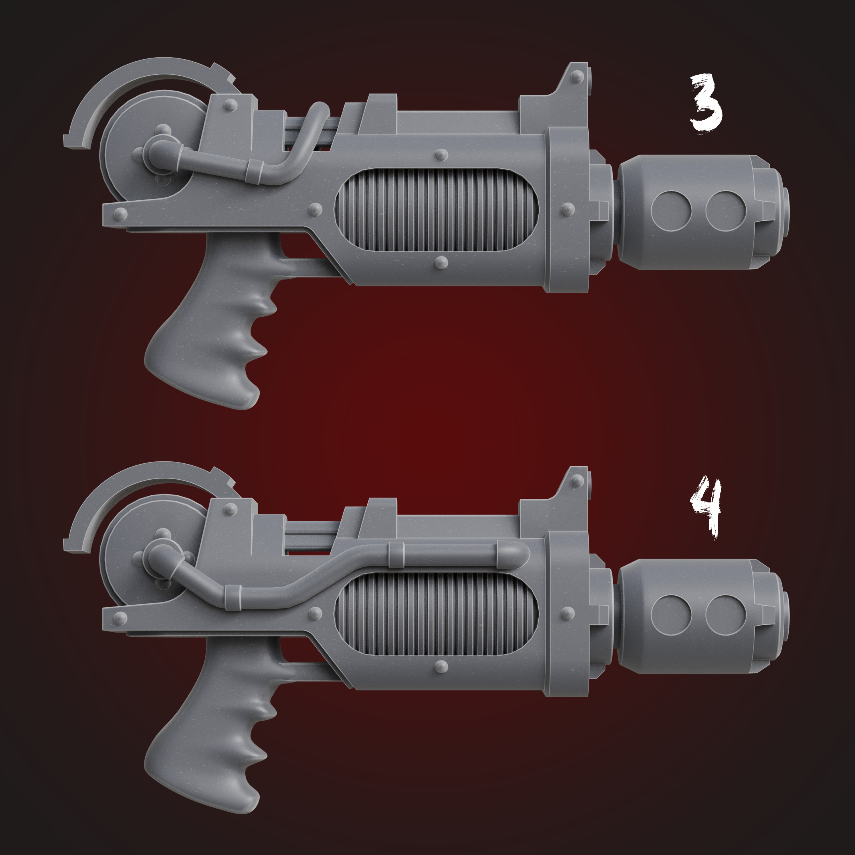 Disintegrator Pistols 4 Sci-Fi STL Pack 3D print model_5
