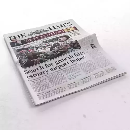The Times open 3D Model - Iconic Newspaper  3D model The Times open 3D Model - Iconic Newspaper  3D model