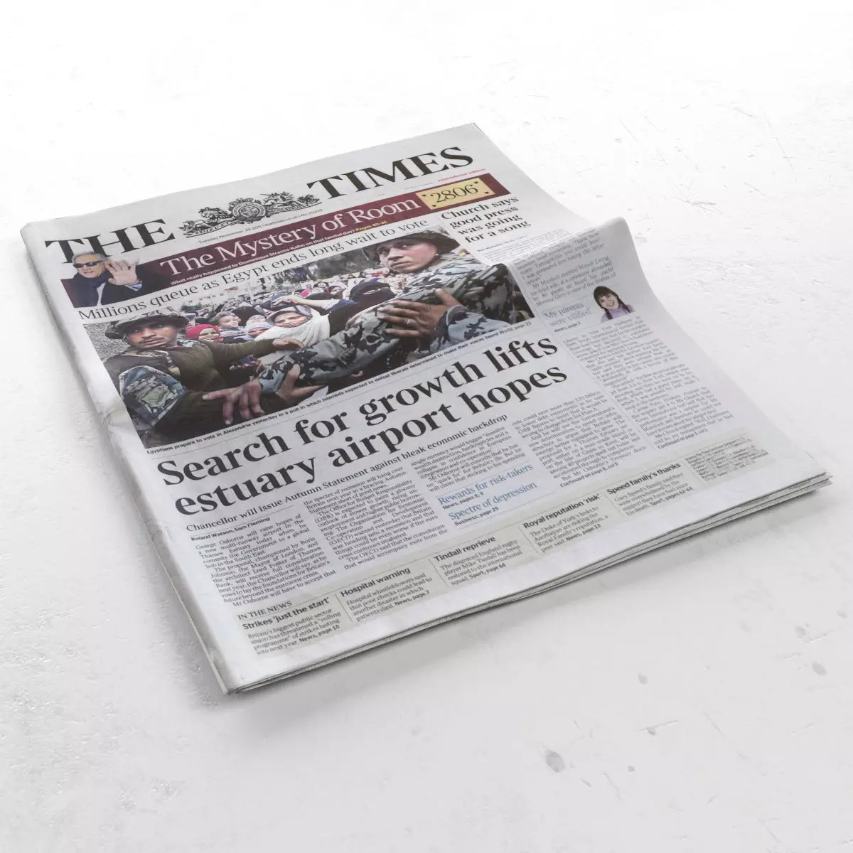The Times open 3D Model - Iconic Newspaper  3D model_0