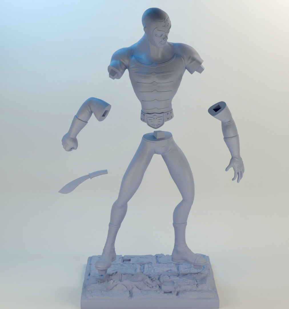Shocker Combatman Character Style 3D print model_8