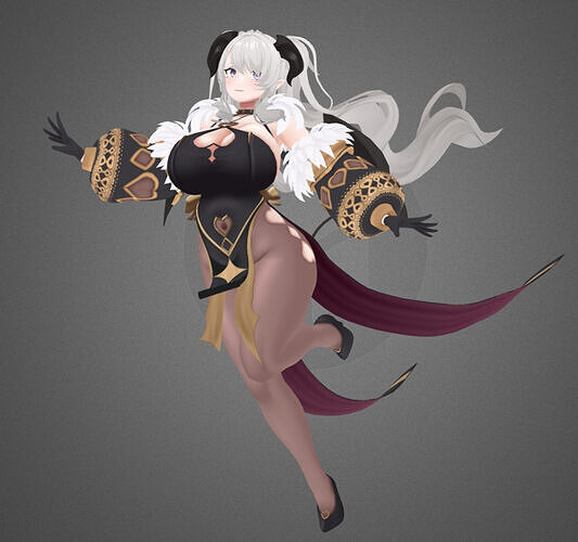 Sexy beauty Low-poly 3D model