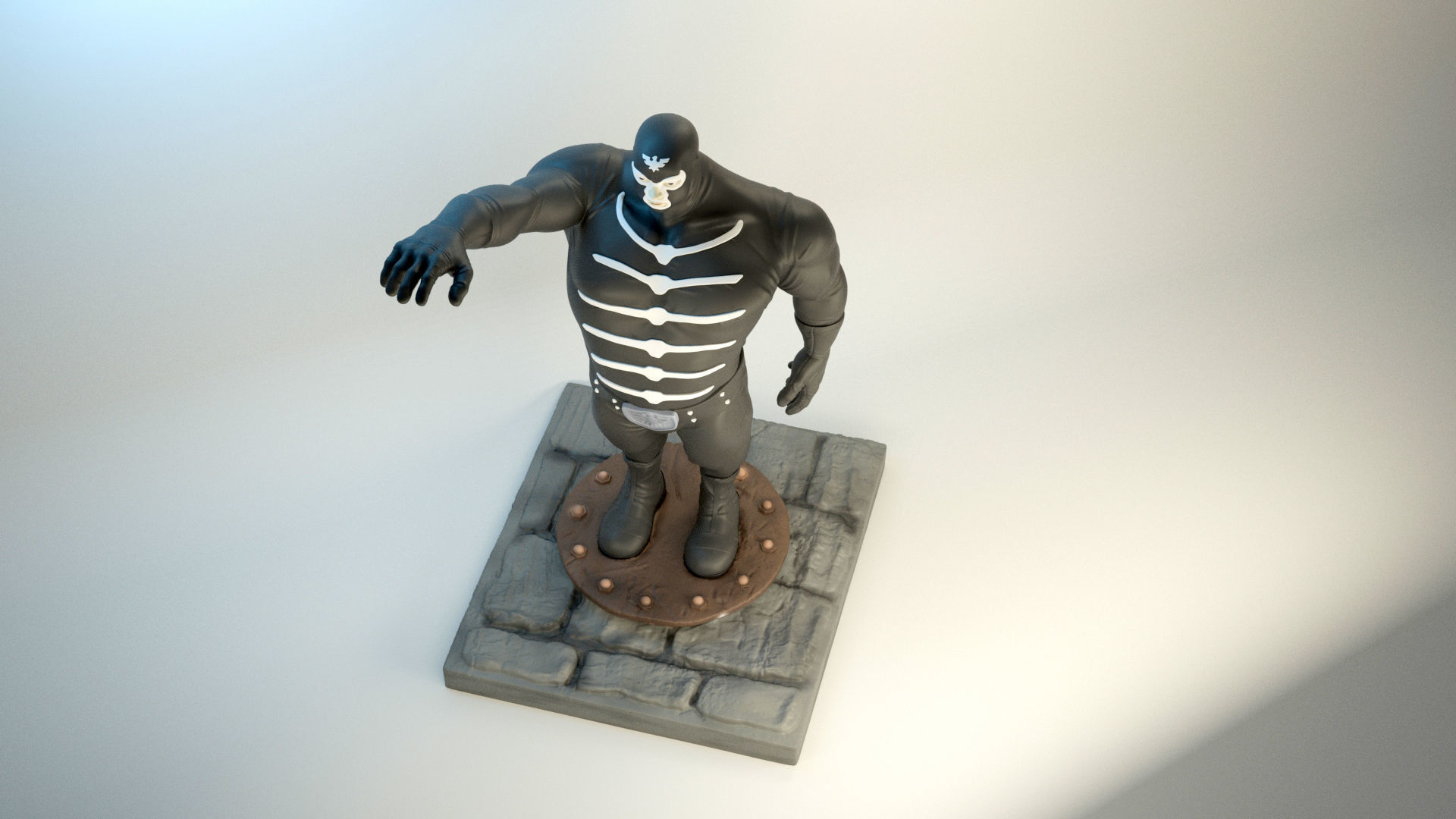 Shocker Combatman iconic villain FAT BODY Character Style 3D print model_5