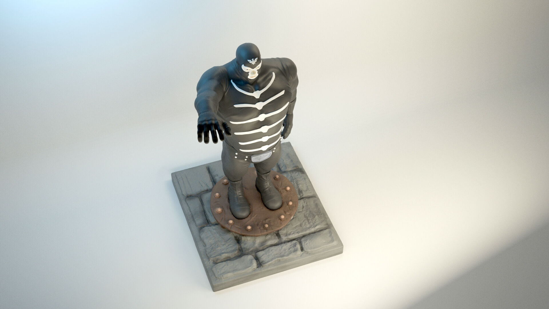 Shocker Combatman iconic villain FAT BODY Character Style 3D print model_6