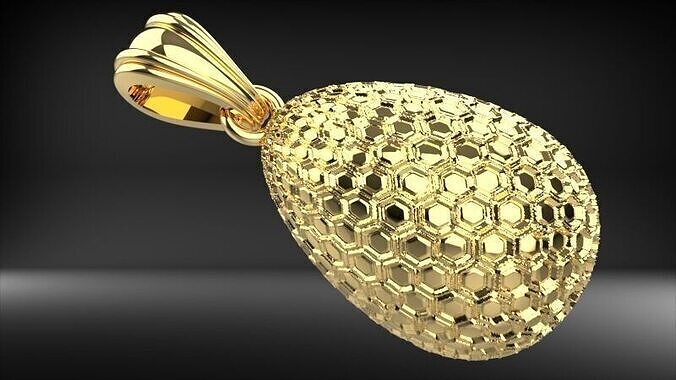 Textured Egg Teardop Style Pendant Jewelry 3D print model
