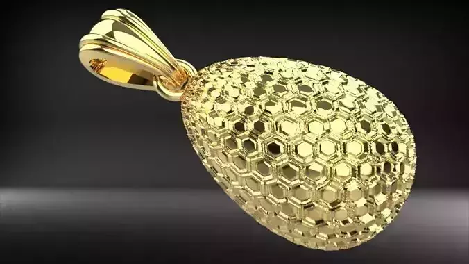 Textured Egg Teardop Style Pendant Jewelry