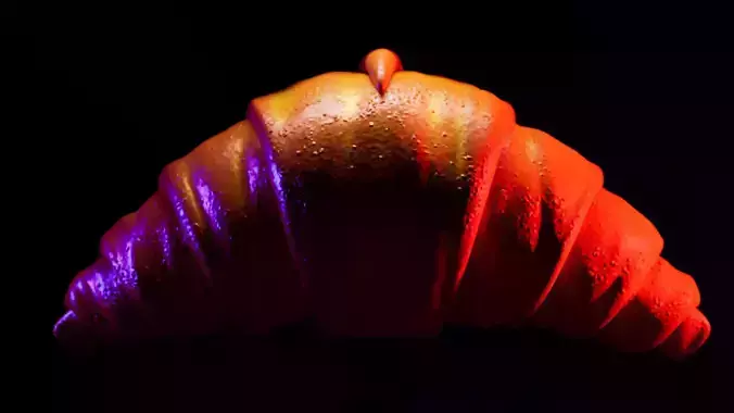 highly realistic croissant 3D 
