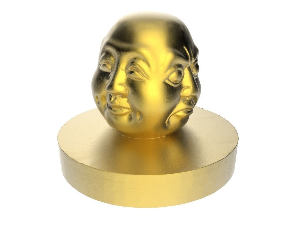 Sculpture of Buddha faces 3D print model_6