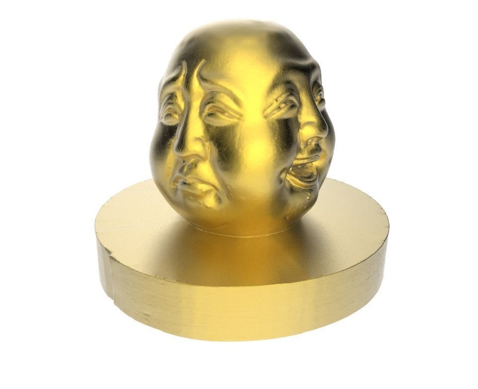 Sculpture of Buddha faces 3D print model_3