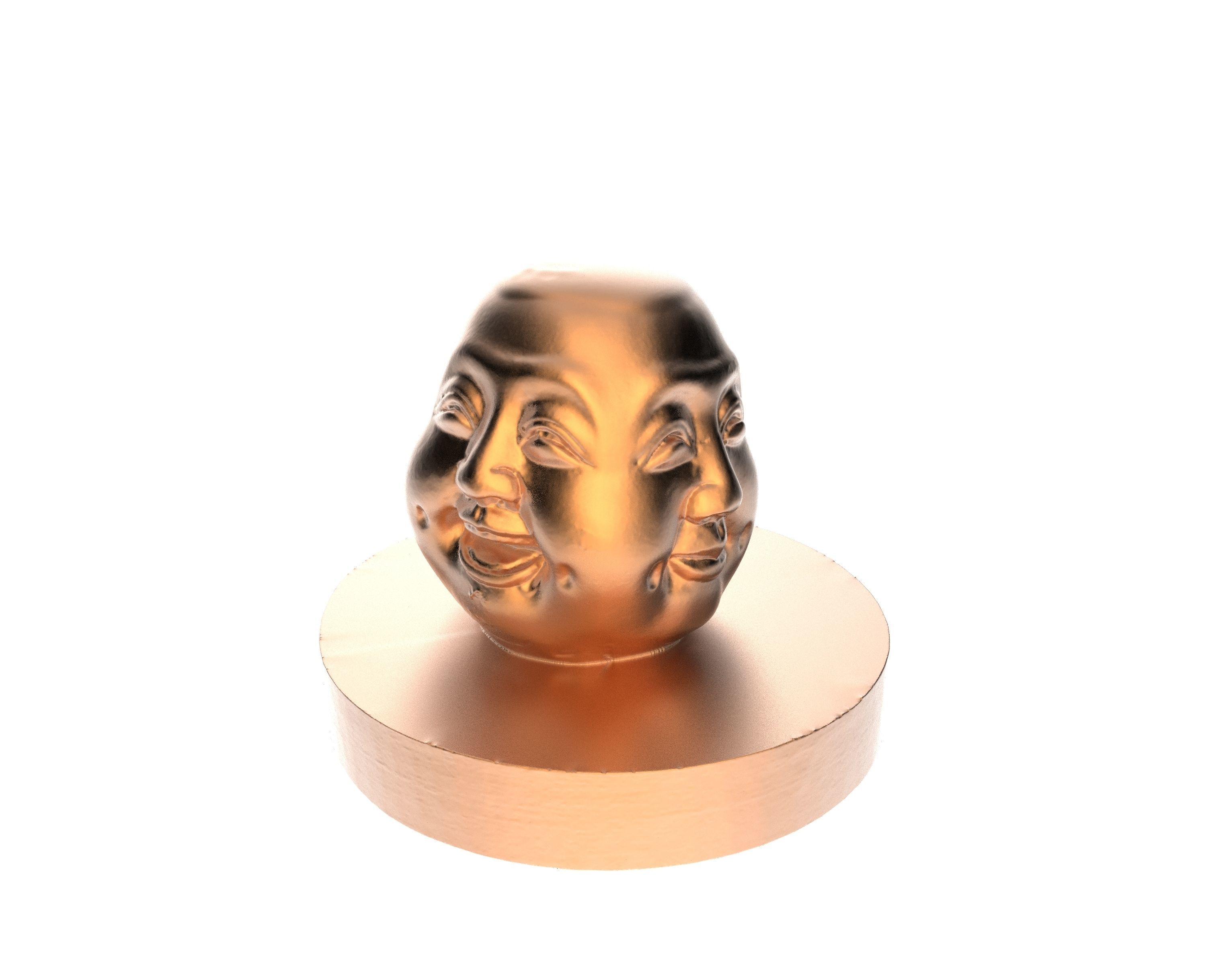 Sculpture of Buddha faces 3D print model_8