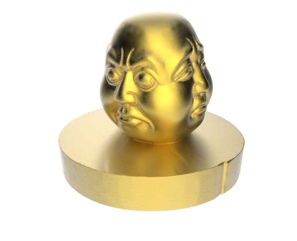 Sculpture of Buddha faces 3D print model_1