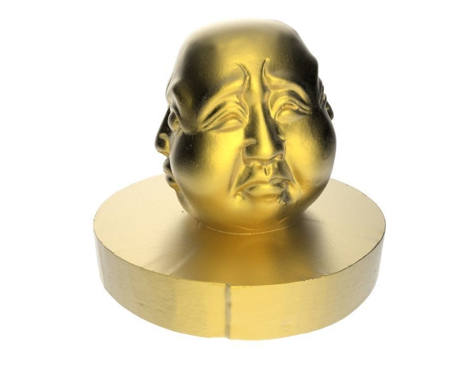 Sculpture of Buddha faces 3D print model_2