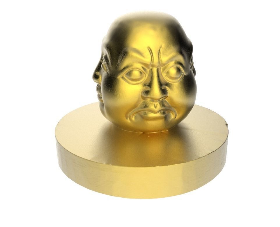 Sculpture of Buddha faces 3D print model_7