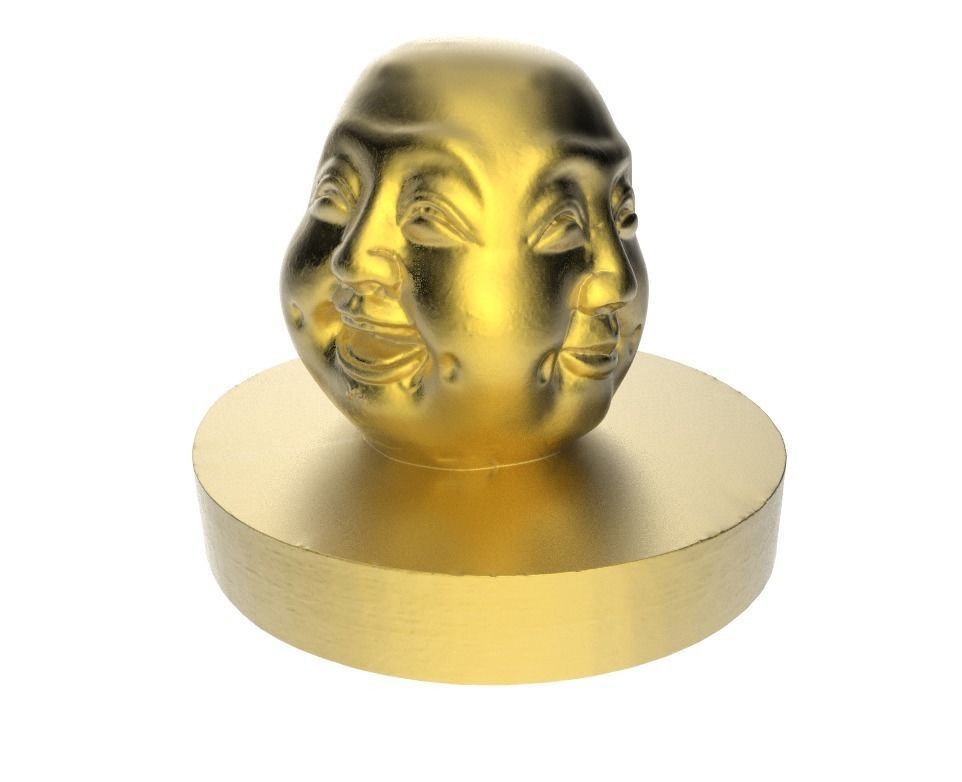Sculpture of Buddha faces 3D print model_4