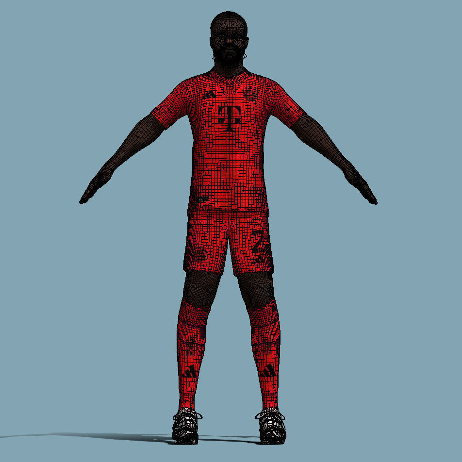  T-Pose Rigged Upamecano Bayern Munich 24-25 3D model_5