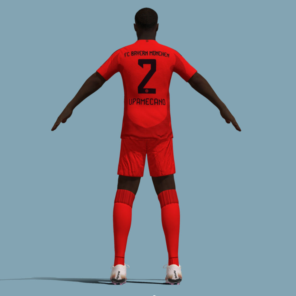  T-Pose Rigged Upamecano Bayern Munich 24-25 3D model_2
