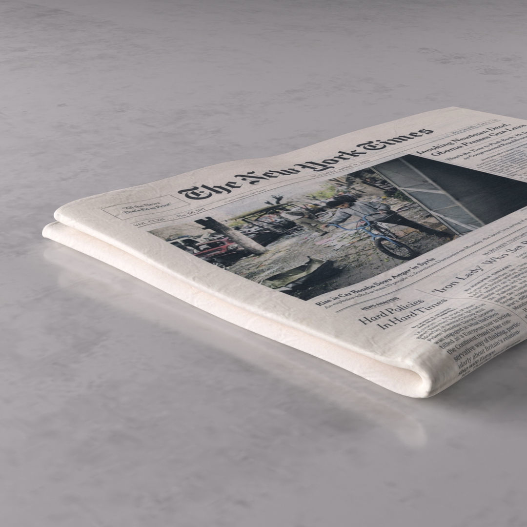 The New York Times 2 newspaper folded - Iconic Newspaper  3D model_1