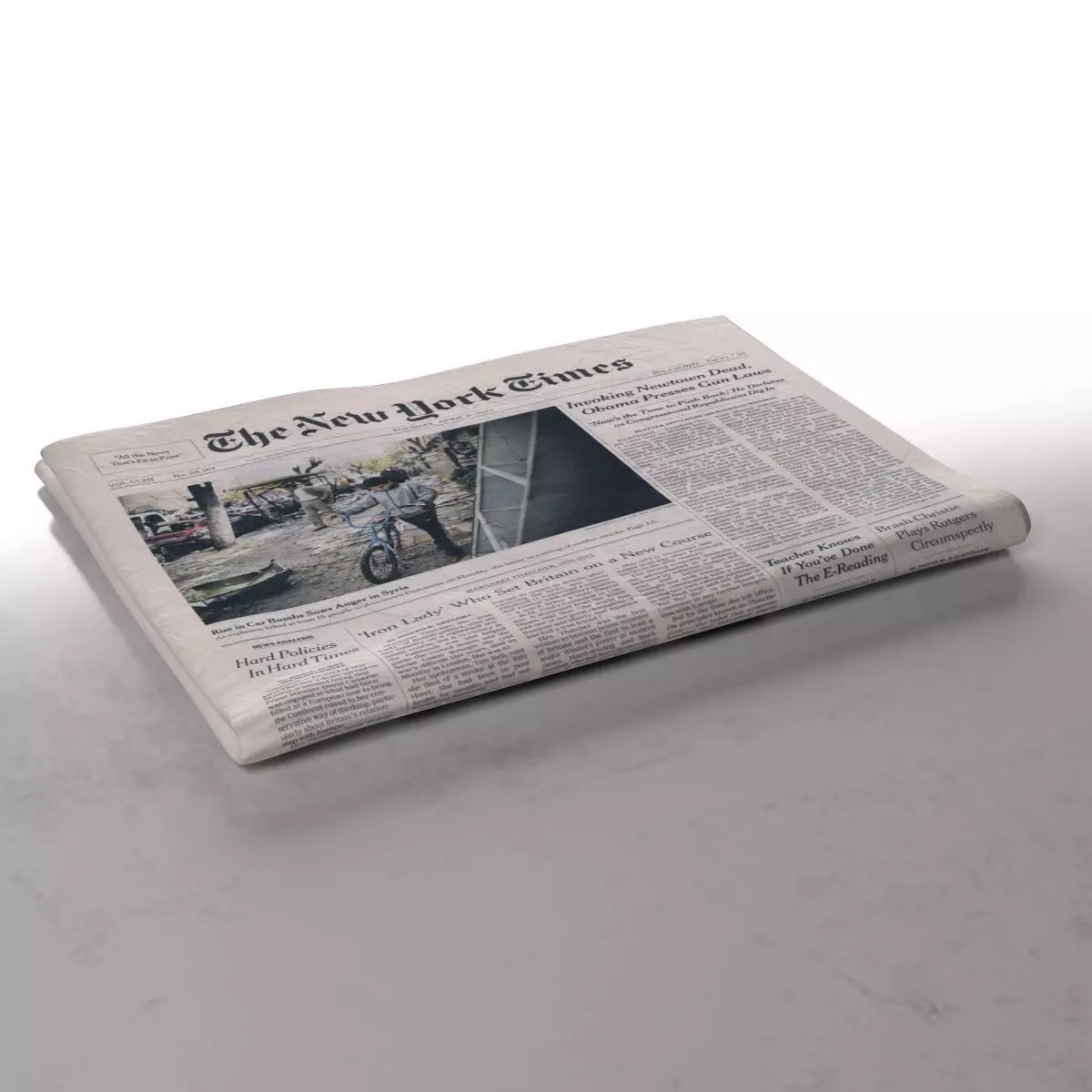The New York Times 2 newspaper folded - Iconic Newspaper  3D model_0