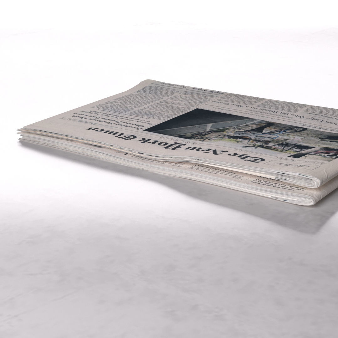 The New York Times 2 newspaper folded - Iconic Newspaper  3D model_3
