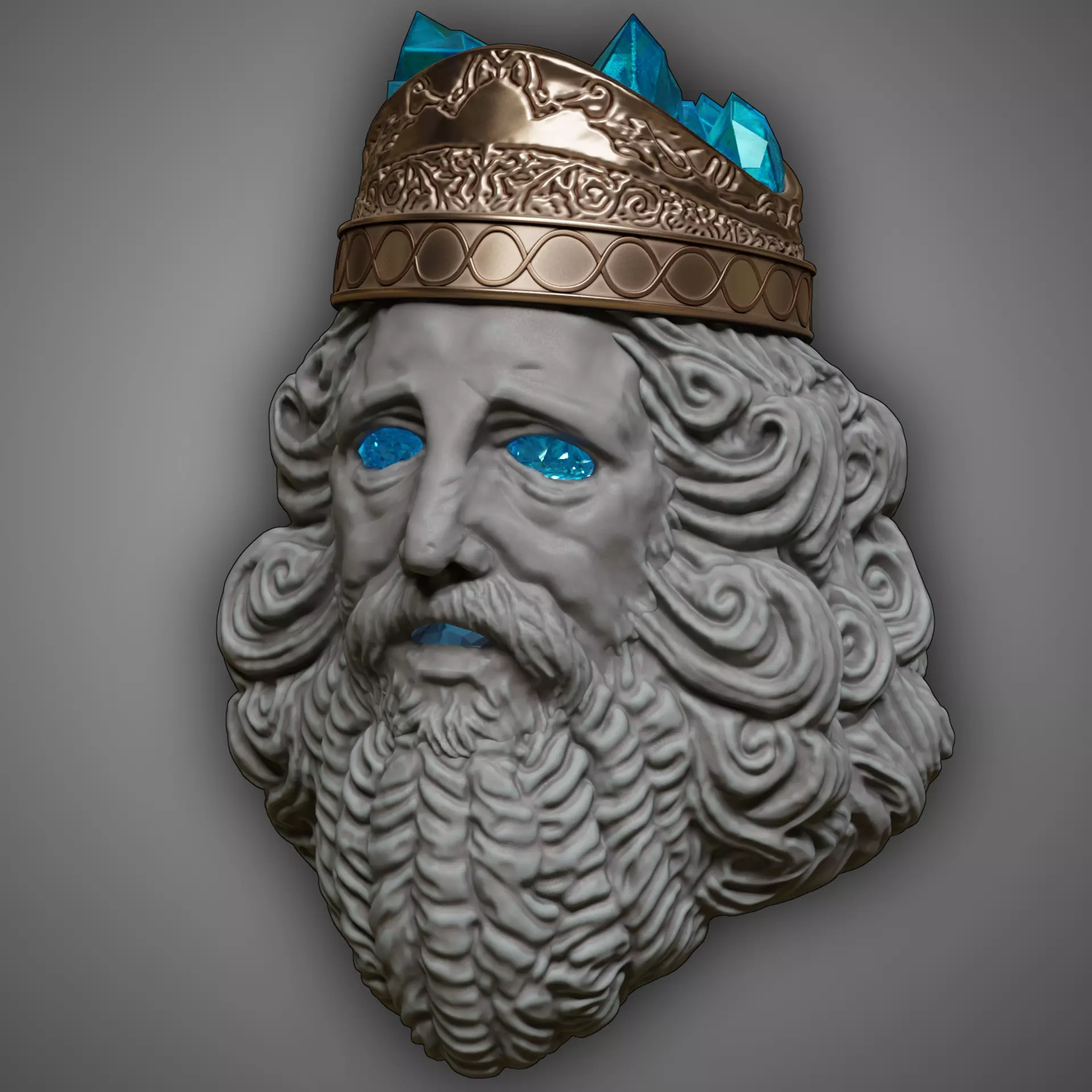 Karolos Glintstone Crown elden ring Mask Cosplay 3D print model 3D print model_0