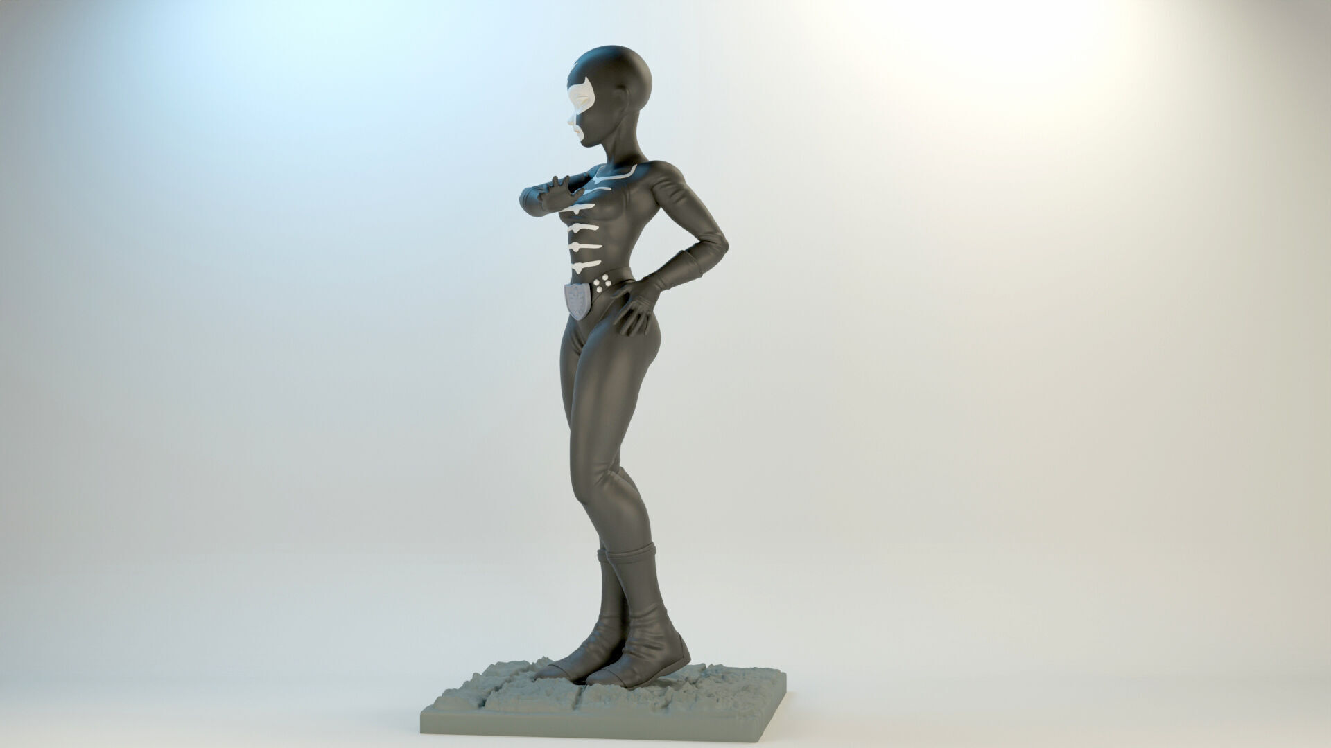 Shocker Combatman iconic villain Woman Character Style 3D print model_4