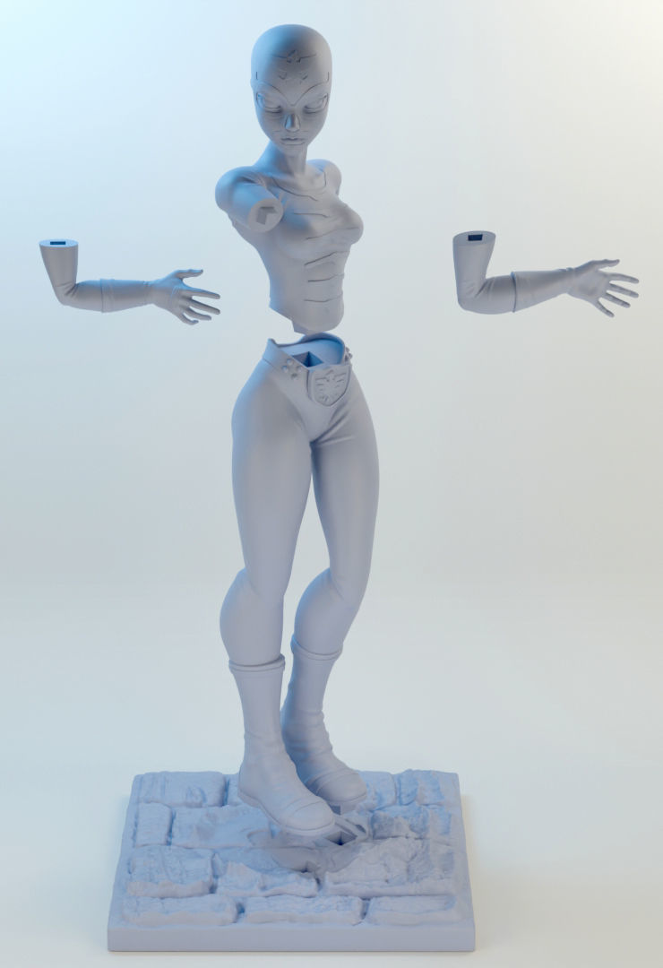 Shocker Combatman iconic villain Woman Character Style 3D print model_9