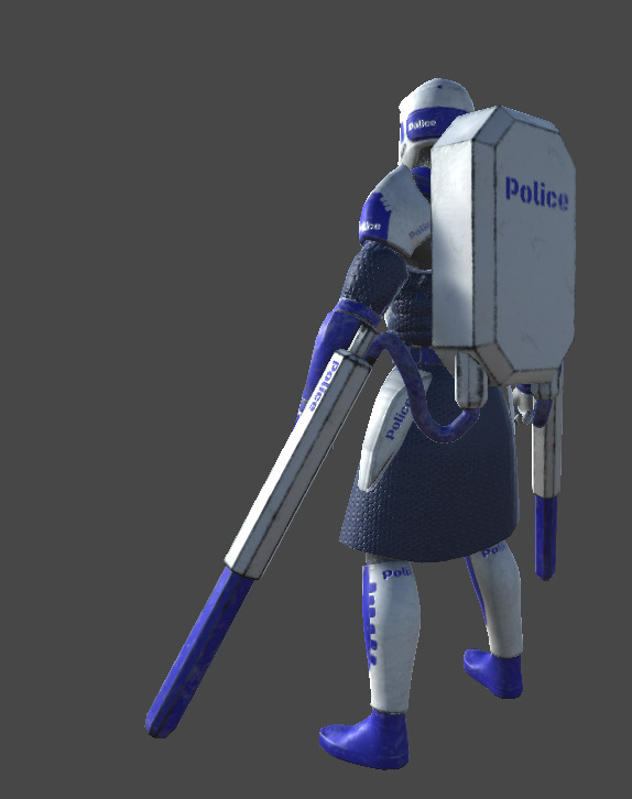 Futuristic Police Heavy - Unity Game Ready Asset Low-poly 3D model_3