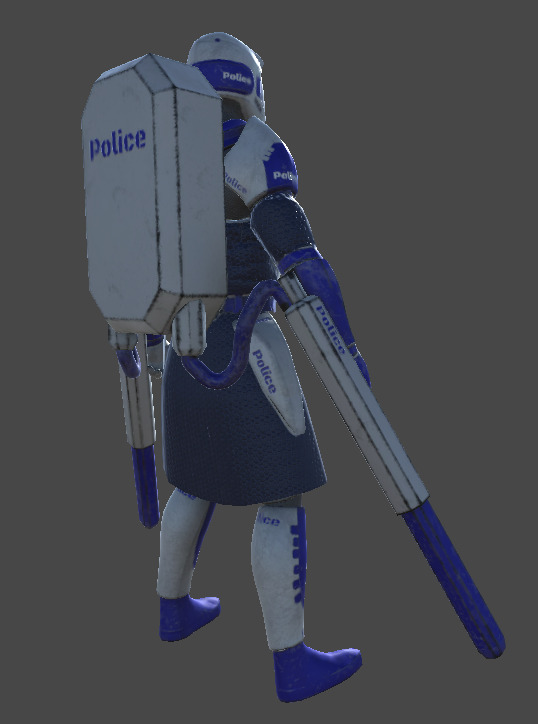 Futuristic Police Heavy - Unity Game Ready Asset Low-poly 3D model_4