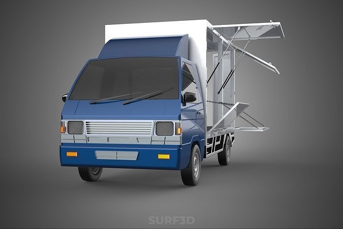 SIDE DOOR PANEL OPEN GATE WINDOW DROP BOX TRUCK FREIGHT CAR CUBE 3D model