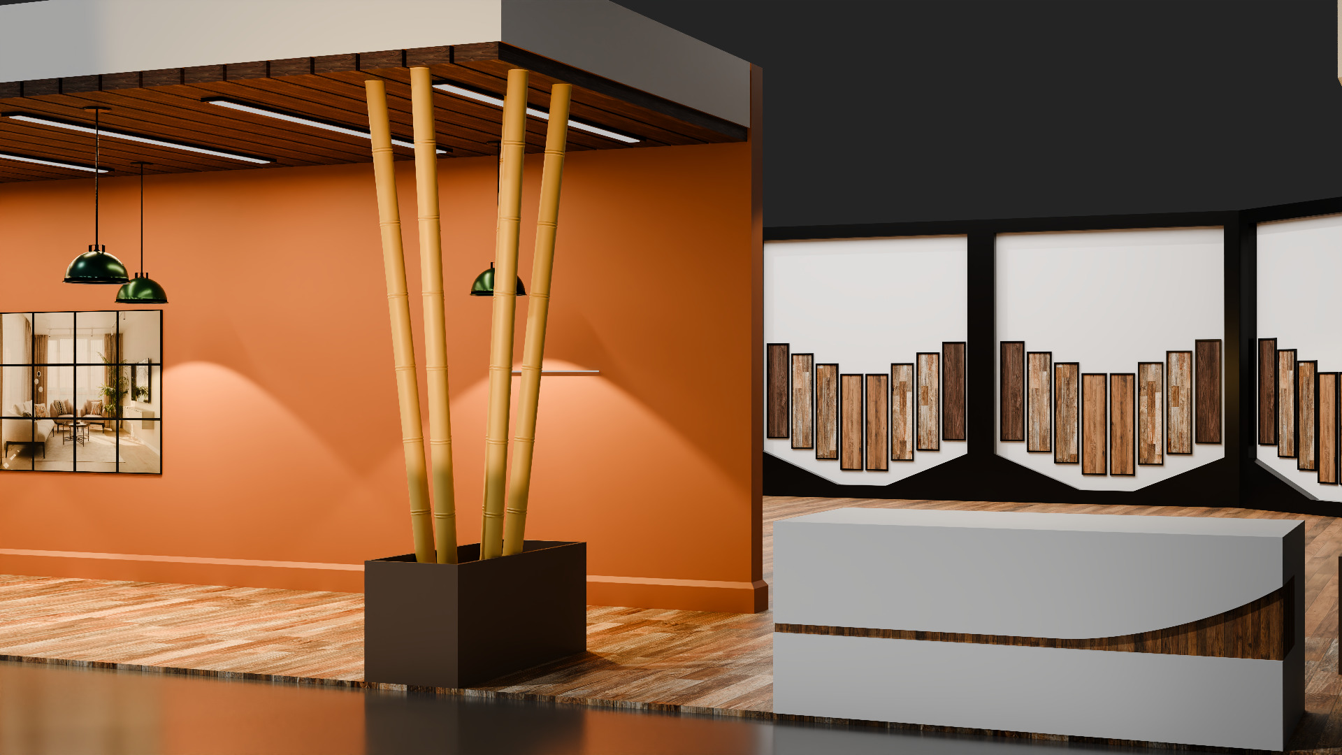 Modern 3D Event Space and Showcase Environment Low-poly 3D model_1