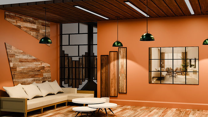 Modern 3D Event Space and Showcase Environment Low-poly 3D model