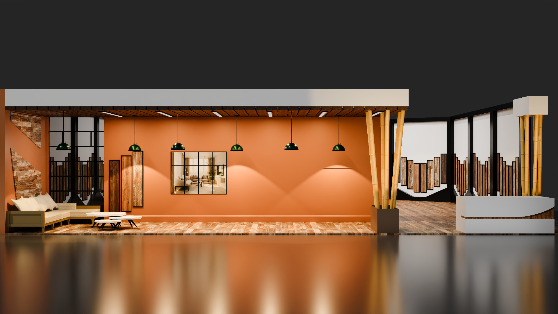 Modern 3D Event Space and Showcase Environment Low-poly 3D model_4