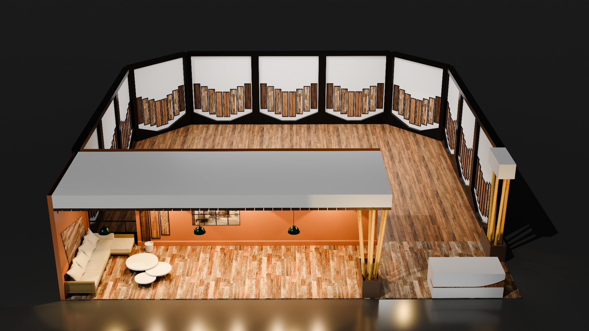 Modern 3D Event Space and Showcase Environment Low-poly 3D model_3